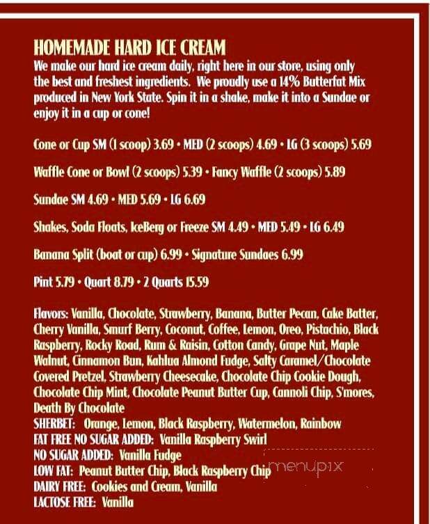 Mary Jane's Dairy Bar - Newburgh, NY menu_pic