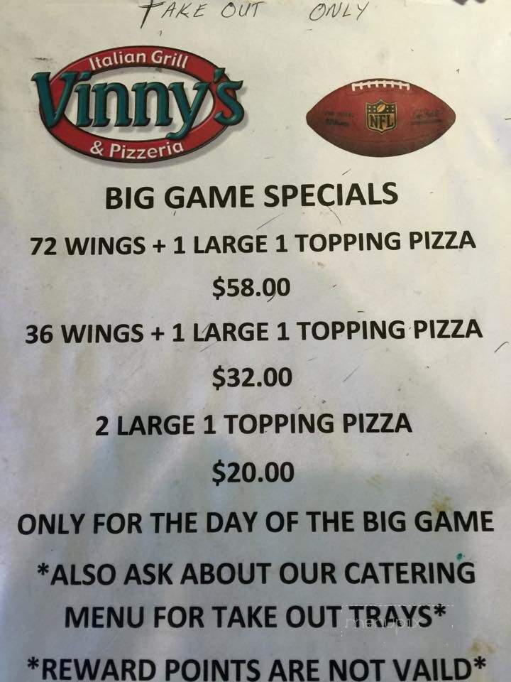 Vinny's Italian Grill - Aylett, VA menu_pic