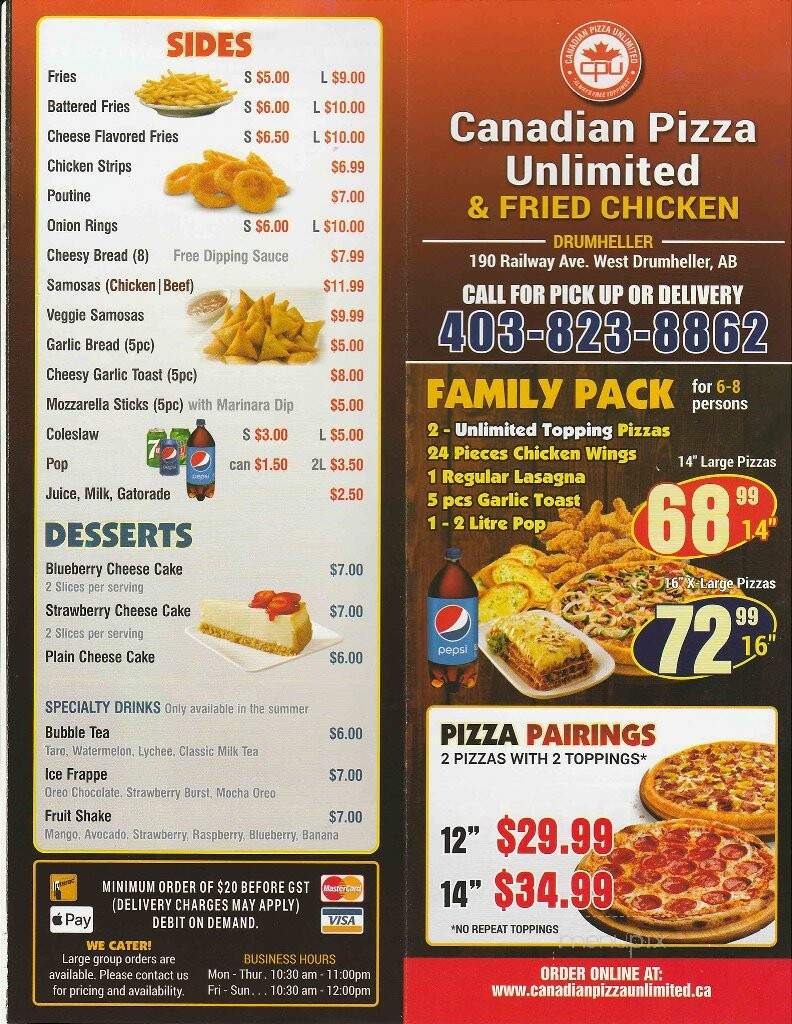Canadian Pizza Unlimited - Drumheller, AB