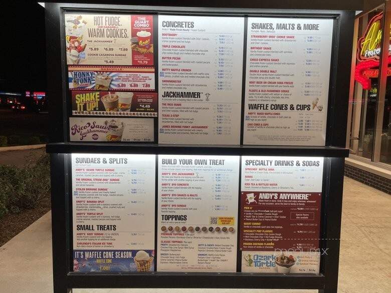 Andy's frozen custard - Murfreesboro, TN menu_pic