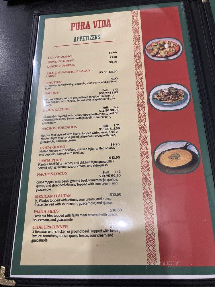 Pura Vida - Weatherford, TX menu_pic