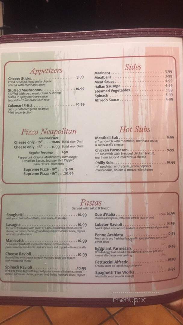 Roma's Italian Restaurant - Frankston, TX menu_pic