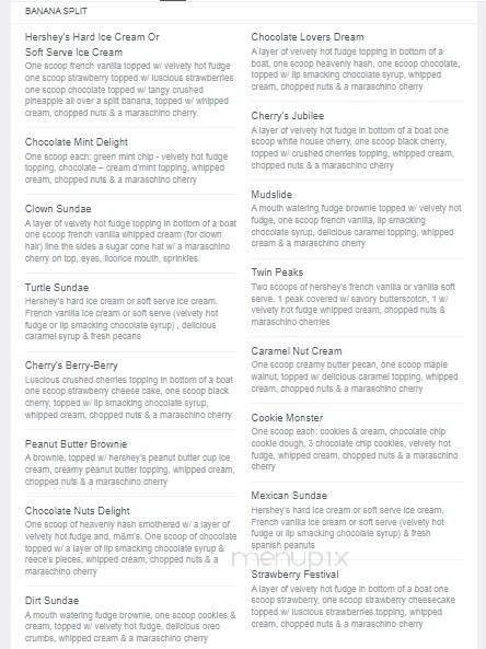 Cherry Hill Drive In Ice Cream - Albion, PA menu_pic