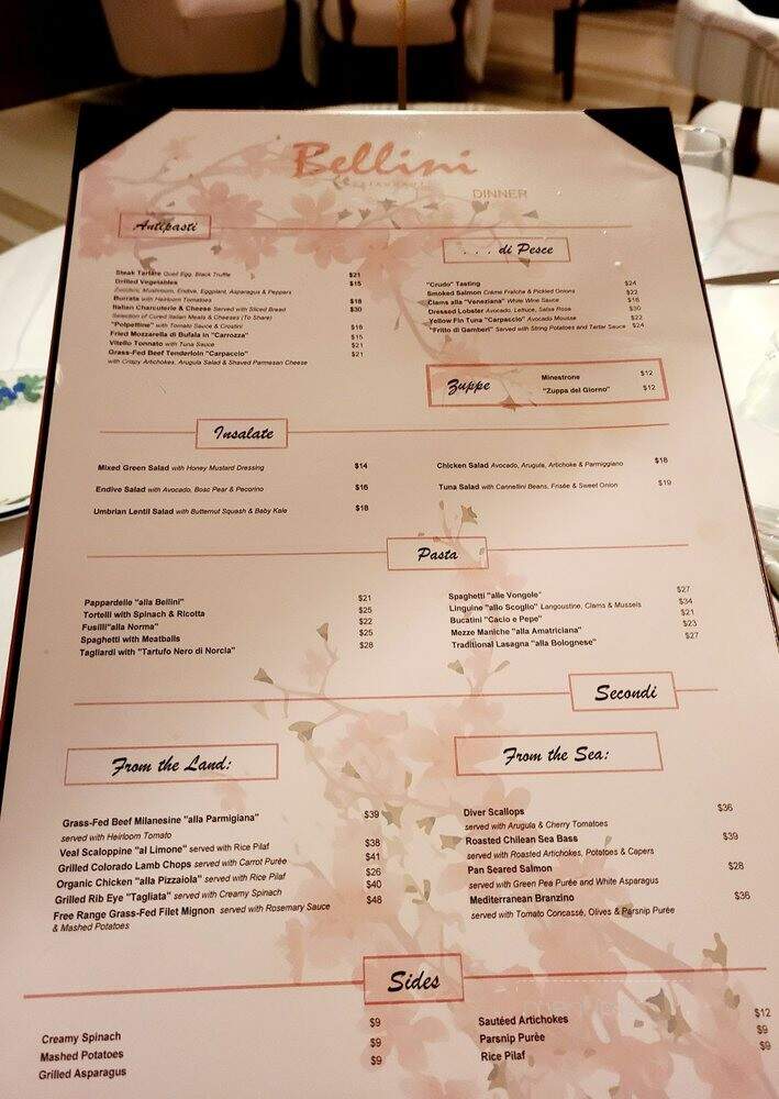 Bellini - Providence, RI menu_pic