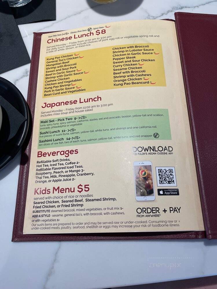 Fulin's Asian Cuisine - Ooltewah, TN menu_pic