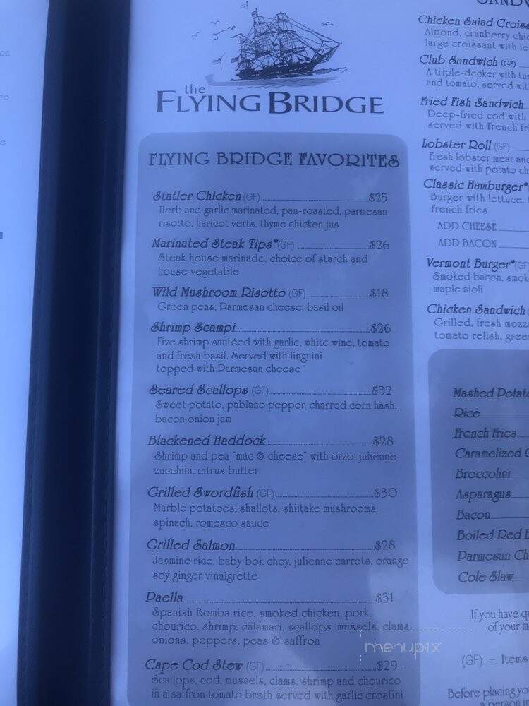 Flying Bridge Restaurant - Falmouth, MA menu_pic
