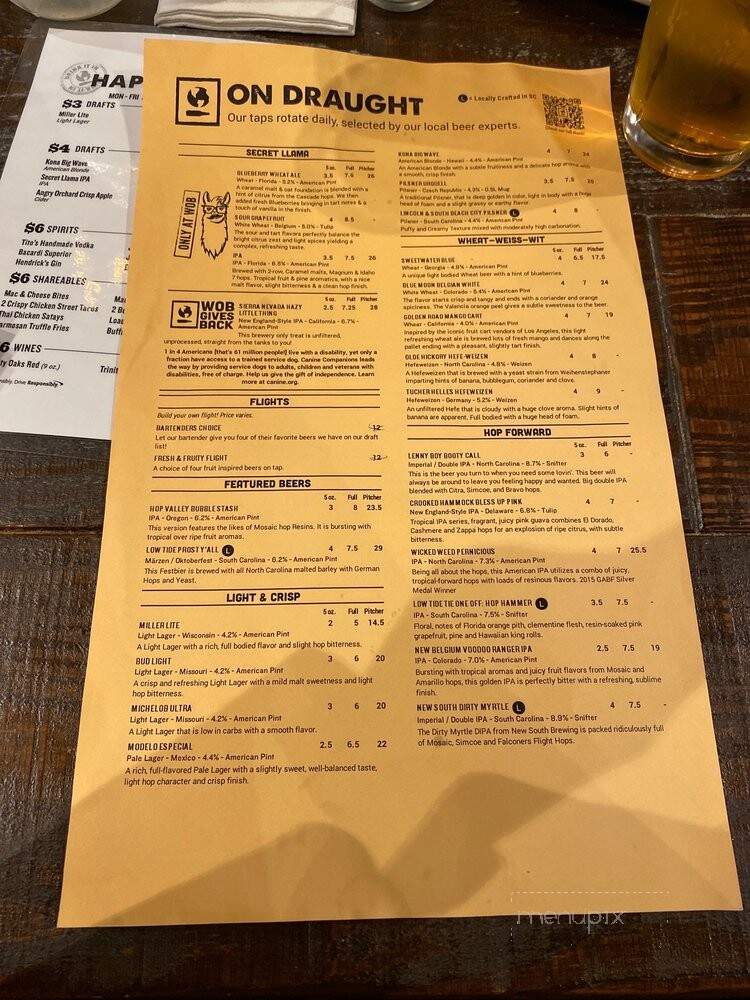 World of Beer - North Myrtle Beach, SC menu_pic