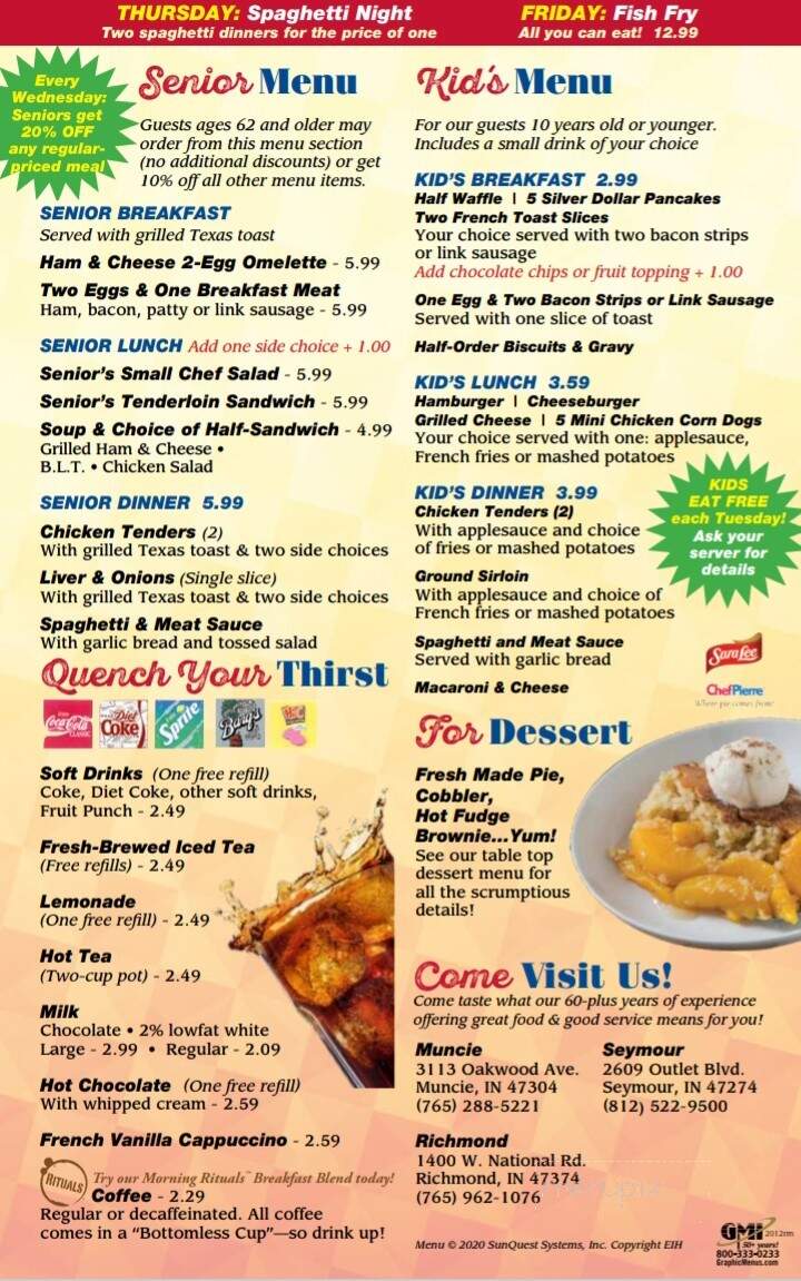 Sunshine Cafe - Muncie, IN menu_pic