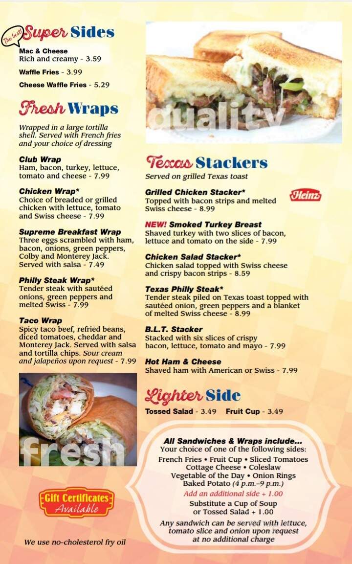 Sunshine Cafe - Muncie, IN menu_pic