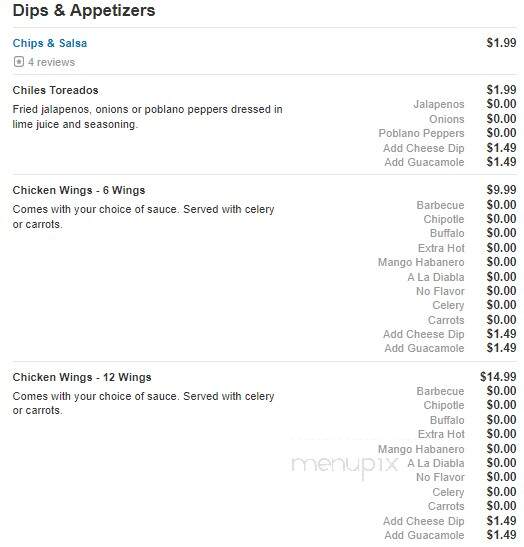 El Tapatio Mexican Restaurant - Sparta, TN menu_pic