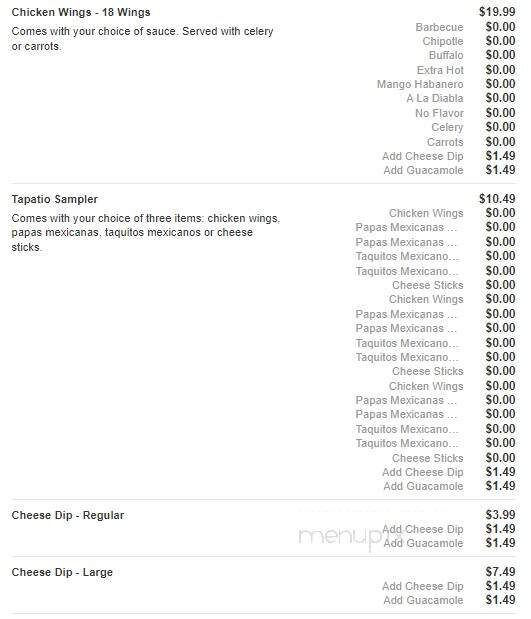 El Tapatio Mexican Restaurant - Sparta, TN menu_pic