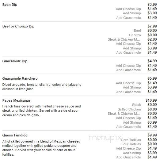 El Tapatio Mexican Restaurant - Sparta, TN menu_pic