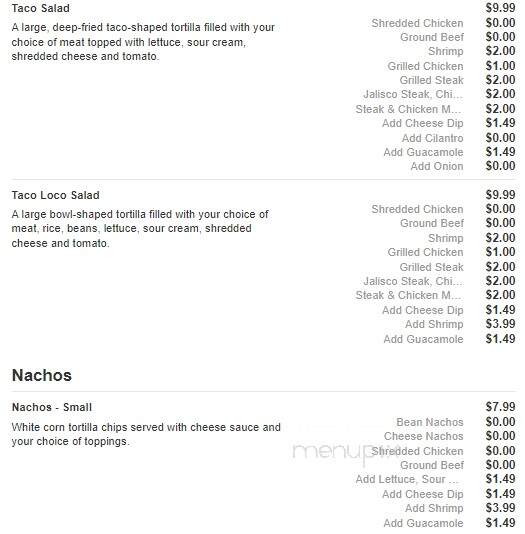 El Tapatio Mexican Restaurant - Sparta, TN menu_pic