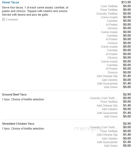 El Tapatio Mexican Restaurant - Sparta, TN menu_pic