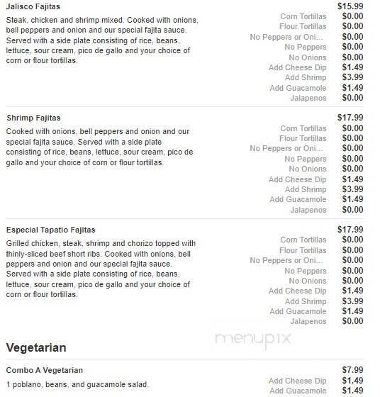 El Tapatio Mexican Restaurant - Sparta, TN menu_pic
