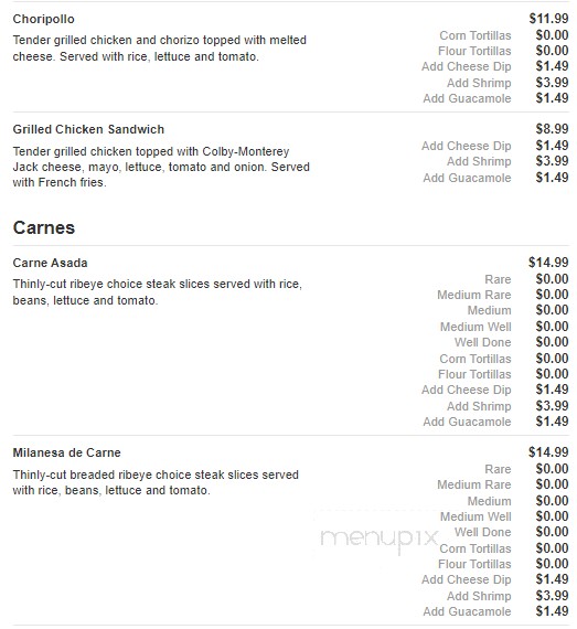 El Tapatio Mexican Restaurant - Sparta, TN menu_pic