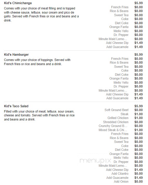 El Tapatio Mexican Restaurant - Sparta, TN menu_pic