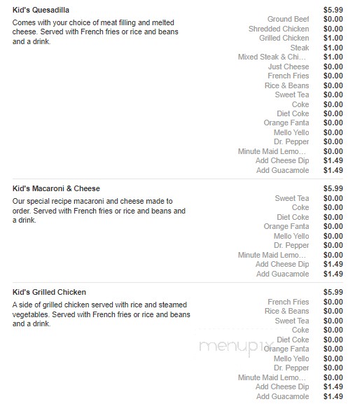 El Tapatio Mexican Restaurant - Sparta, TN menu_pic