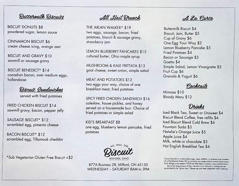 All Hail the Biscuit - Milford, OH menu_pic
