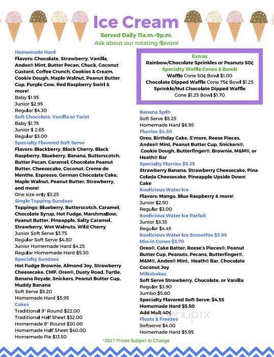 Kool Cow - Montrose, PA menu_pic