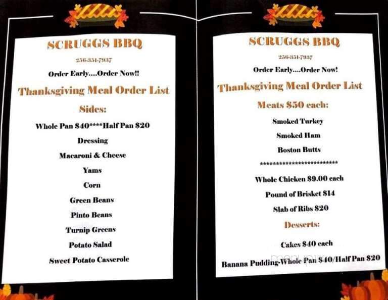 Scruggs BBQ - Decatur, AL menu_pic