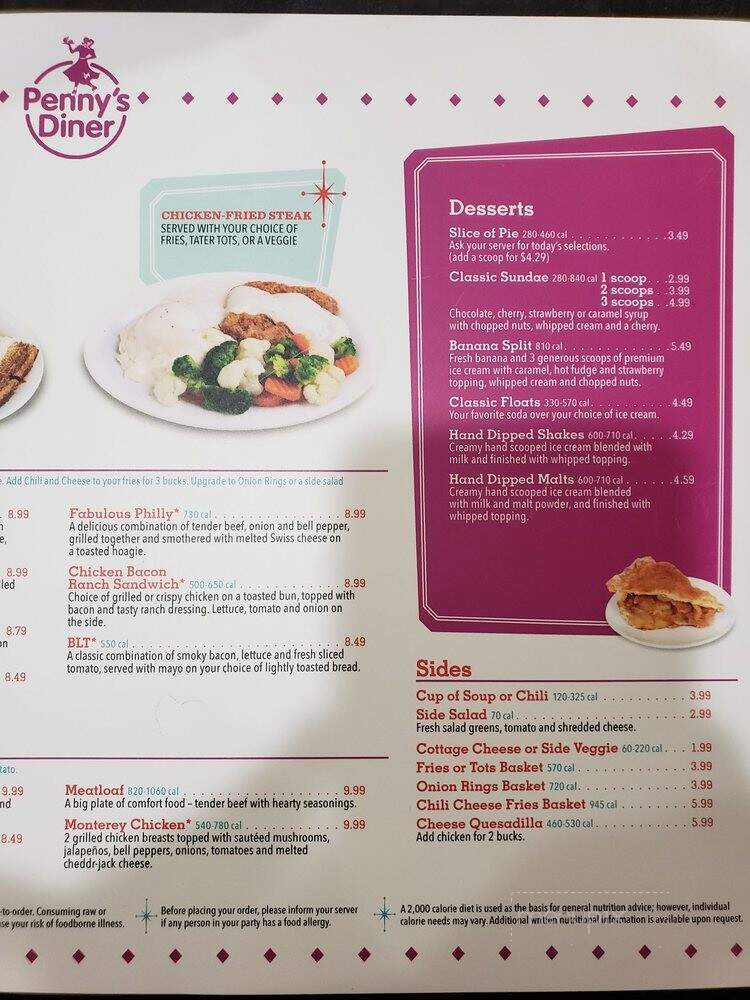 Penny's Diner - Green River, WY menu_pic