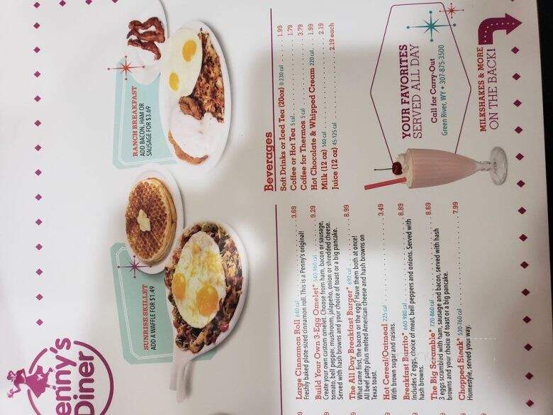 Penny's Diner - Green River, WY menu_pic