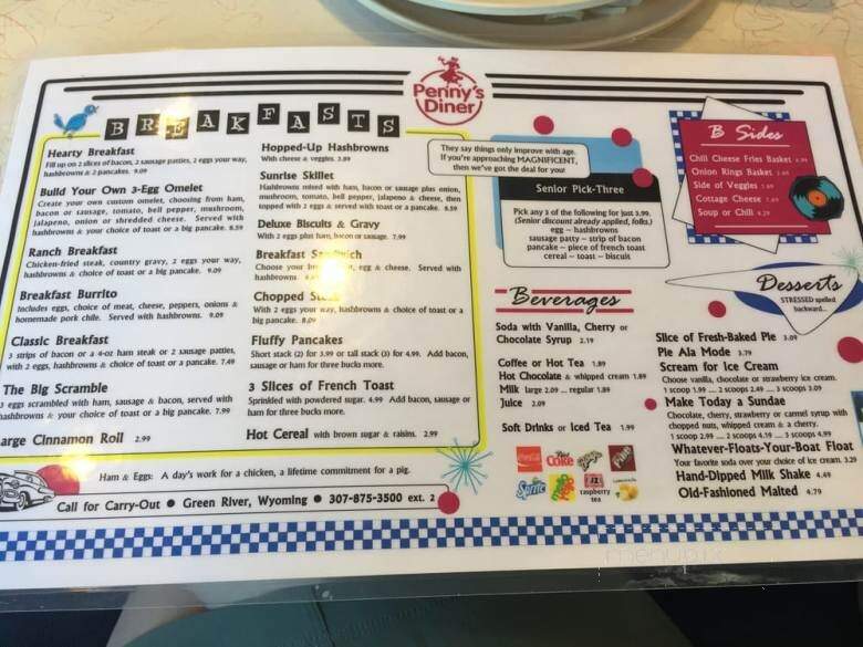 Penny's Diner - Green River, WY menu_pic