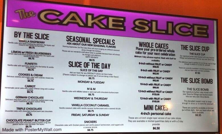 The Cake Slice - Las Vegas, NV menu_pic