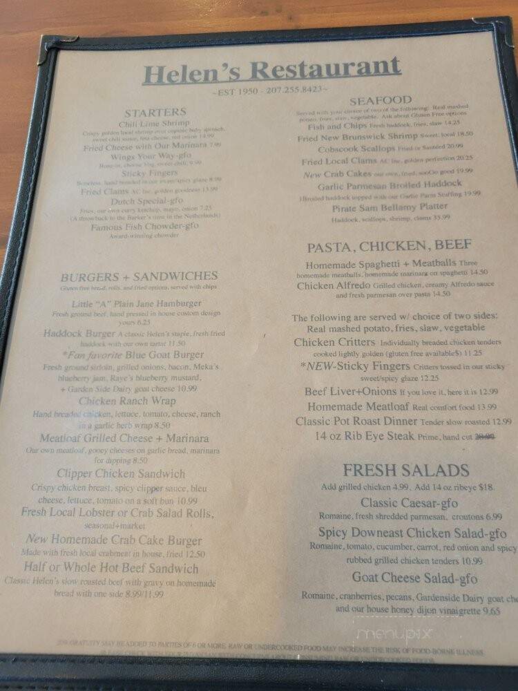 Helen's - Machias, ME menu_pic