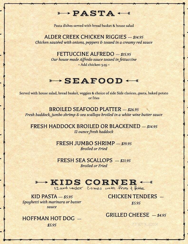 Alder Creek inn - Alder Creek, NY menu_pic