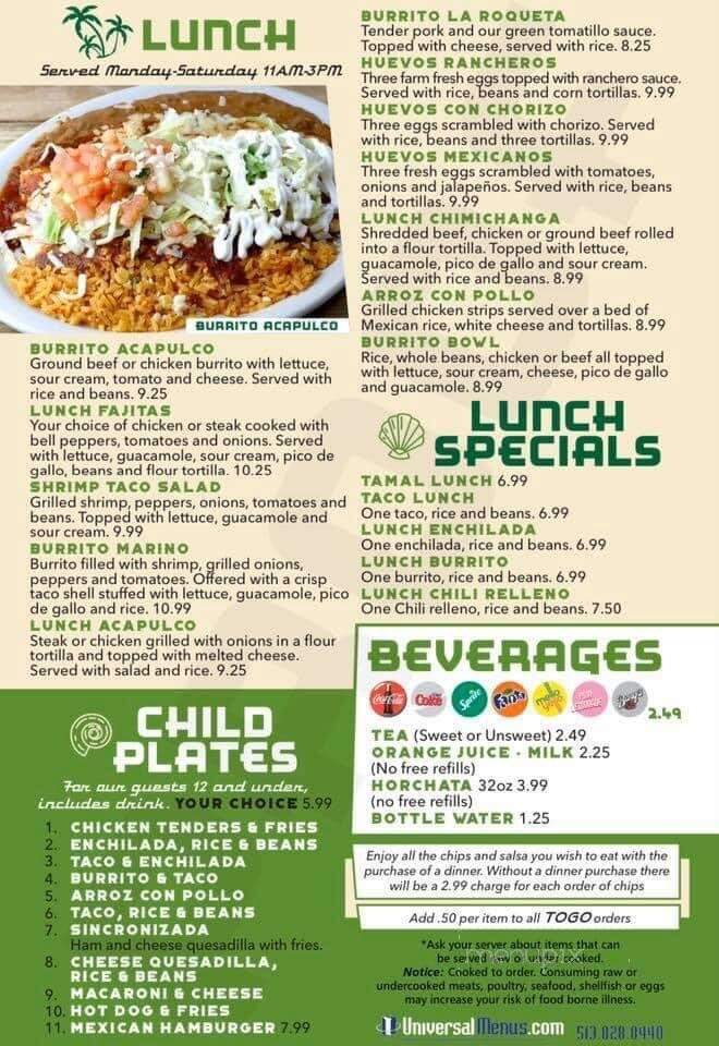 Acapulco Mexican Grill - Charlotte, MI menu_pic