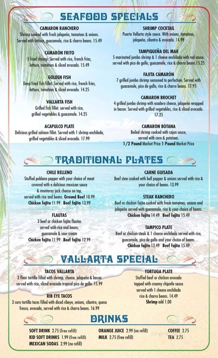 Vallarta Mexican Grill - Bay City, TX menu_pic