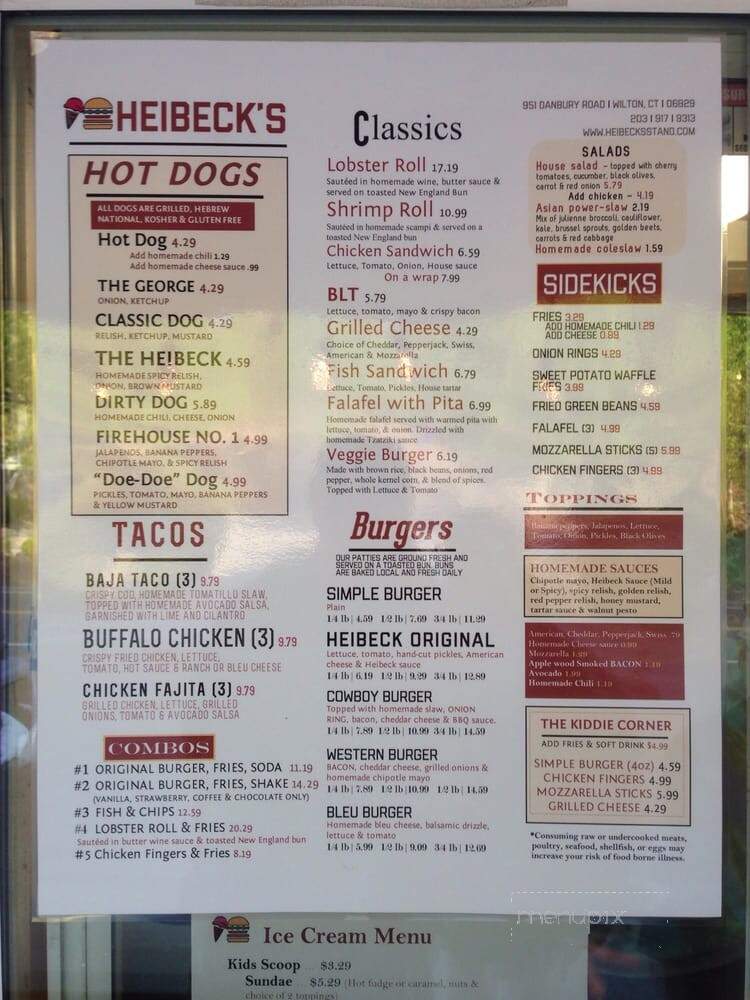 Heibeck's Stand - Wilton, CT menu_pic