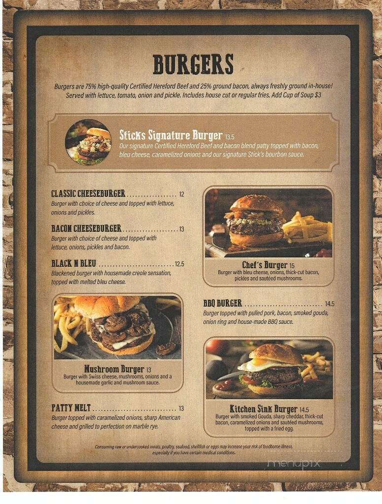 Sticks n' Stones Steak & Tap - Hannibal, MO menu_pic