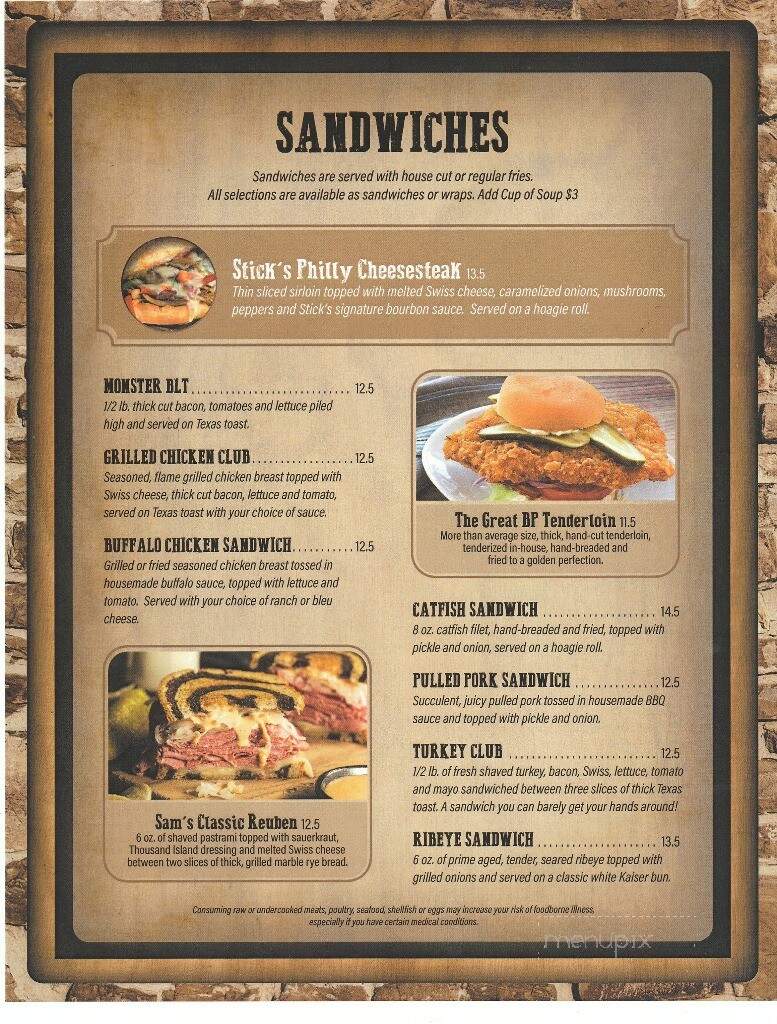Sticks n' Stones Steak & Tap - Hannibal, MO menu_pic