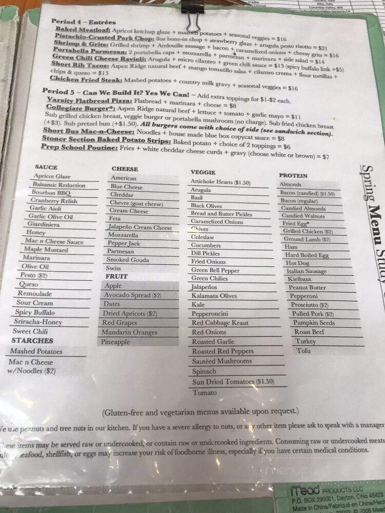 School House Kitchen & Libations - Arvada, CO menu_pic