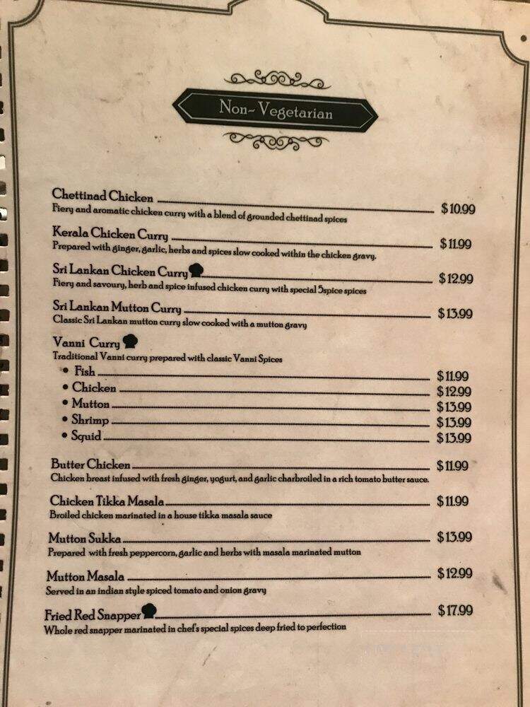 5 Spice Dining - Toronto, ON menu_pic