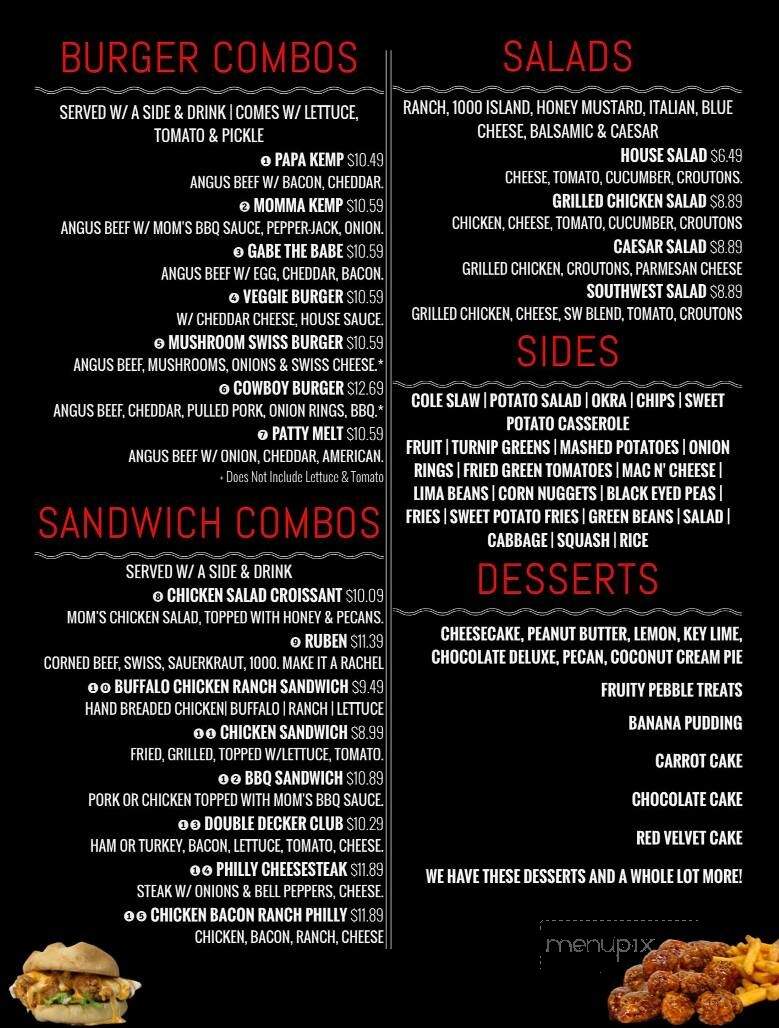 Kemp's Kitchen - Gardendale, AL menu_pic