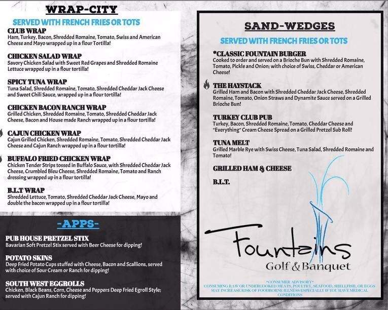 Fountains Golf and Banquet - Clarkston, MI menu_pic