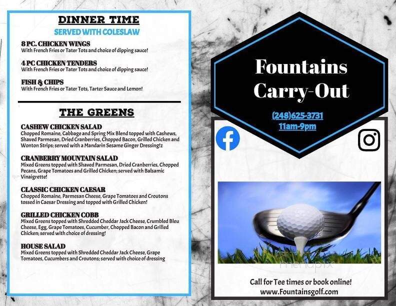 Fountains Golf and Banquet - Clarkston, MI menu_pic