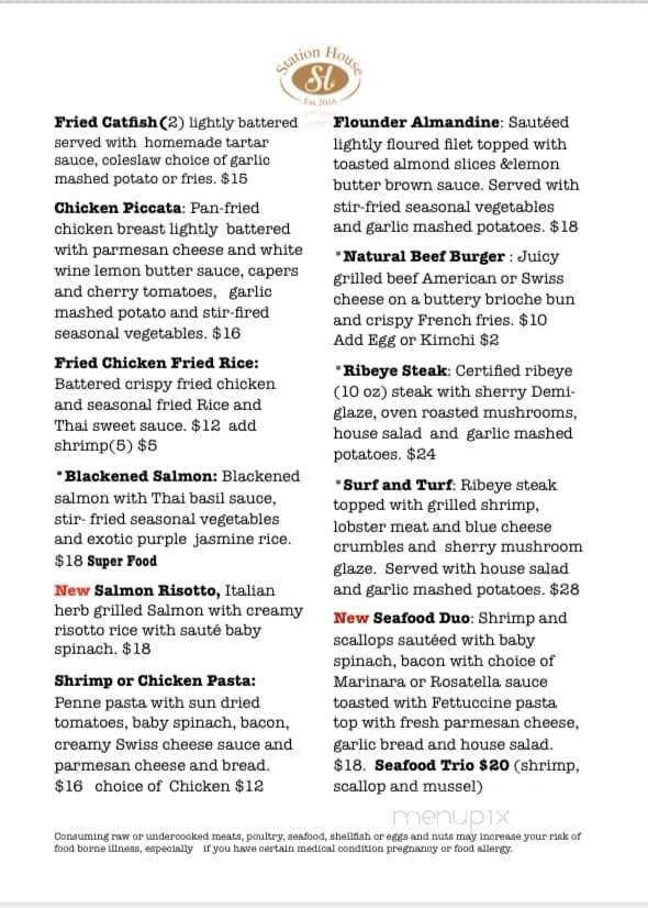 Station House of Lafayette - LaFayette, GA menu_pic
