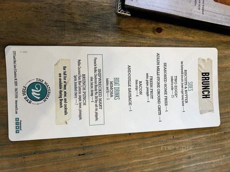 The Waterman Fish Bar - Charlotte, NC menu_pic