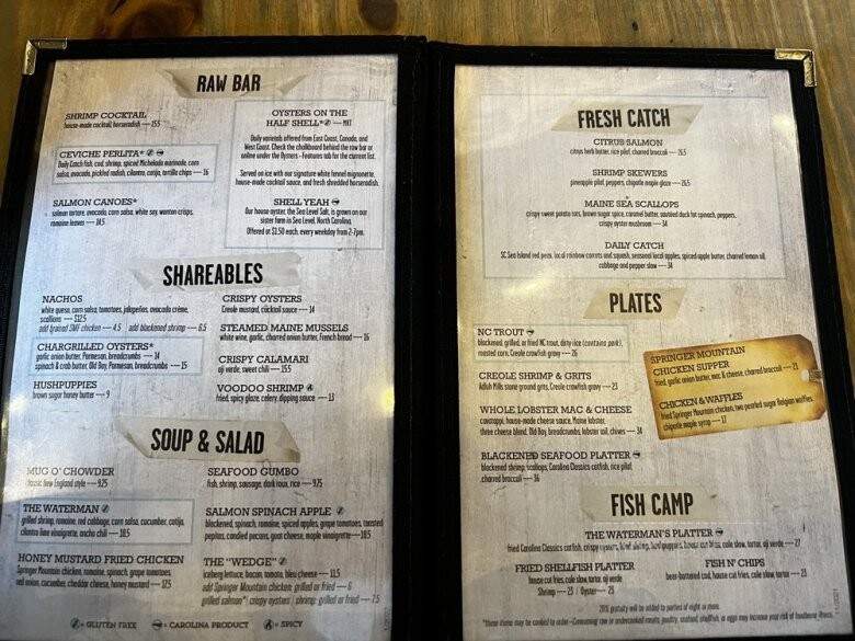 The Waterman Fish Bar - Charlotte, NC menu_pic