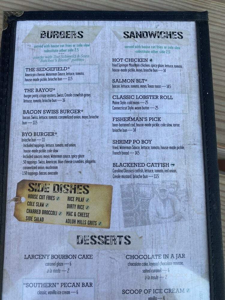 The Waterman Fish Bar - Charlotte, NC menu_pic