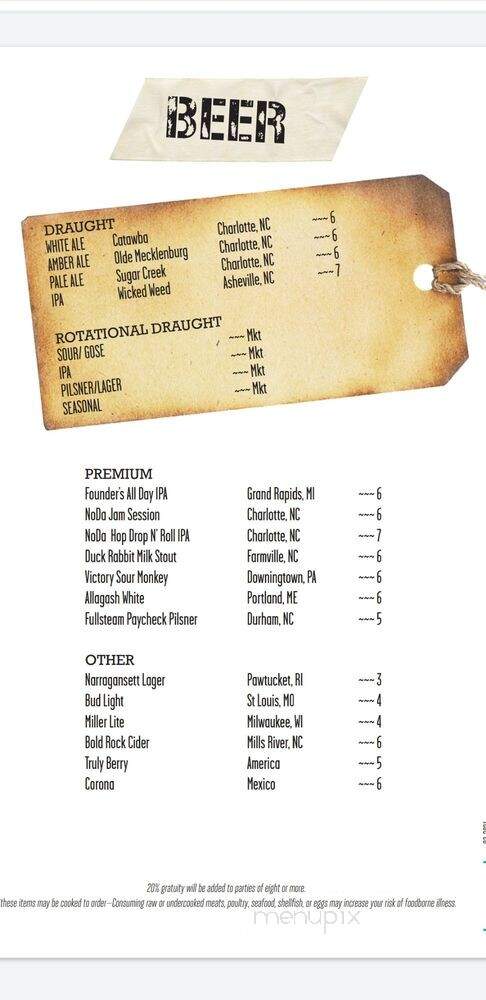 The Waterman Fish Bar - Charlotte, NC menu_pic
