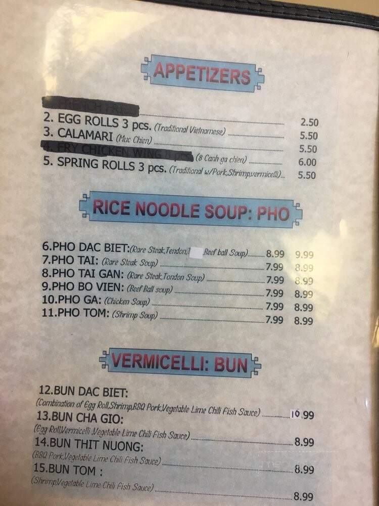 Pho Saigon - Casper, WY menu_pic