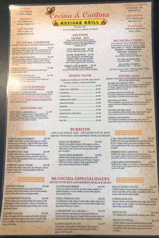 Cocina and Cantina Mexican Grill - Loveland, CO