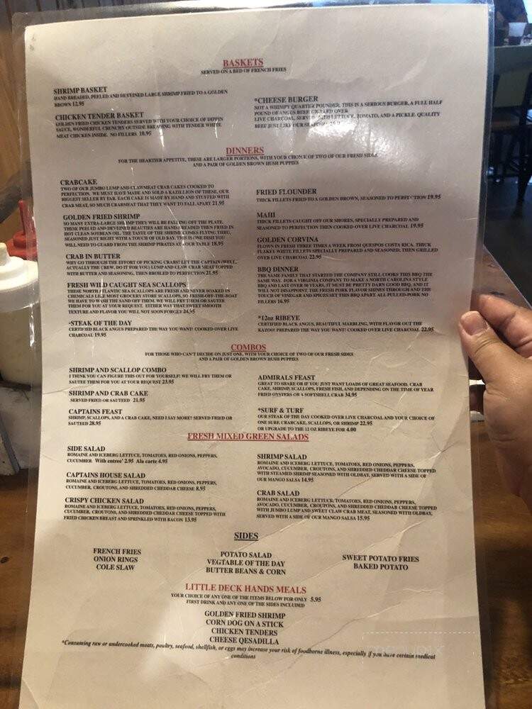 Captain Chuck A Mucks Ship - Carrollton, VA menu_pic