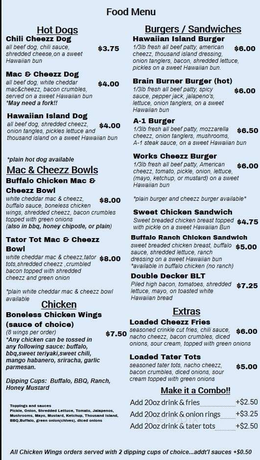 Brain Chillzz - Martinsville, IN menu_pic